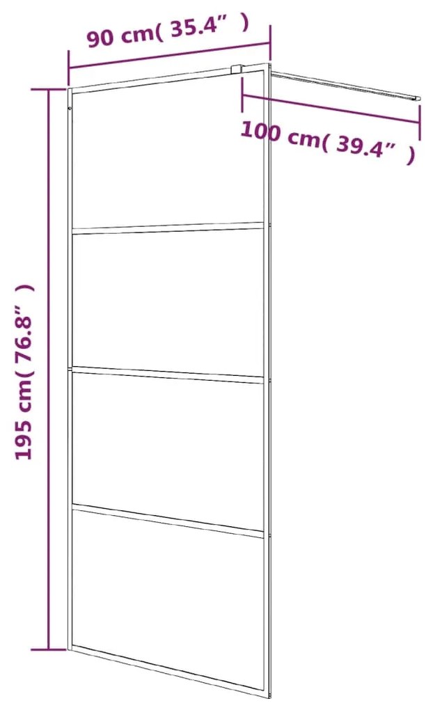 Paravan dus walk-in, alb, 90x195 cm, sticla ESG transparenta Alb, 90 x 195 cm, Transparent
