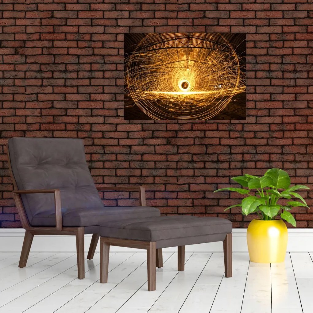 Tablou pe sticlă - Disc luminos (70x50 cm)