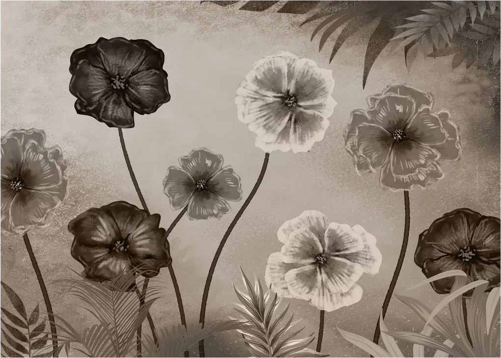 Tablou - Flori desenate (70x50 cm)