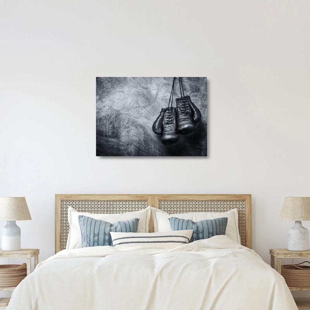 Tablou pe sticlă - Mănuși de box (70x50 cm)
