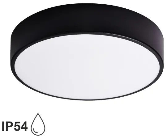 Plafonieră pentru baie CLARE 3xE27/24W/230V d. 40 cm negru IP54 Brilagi