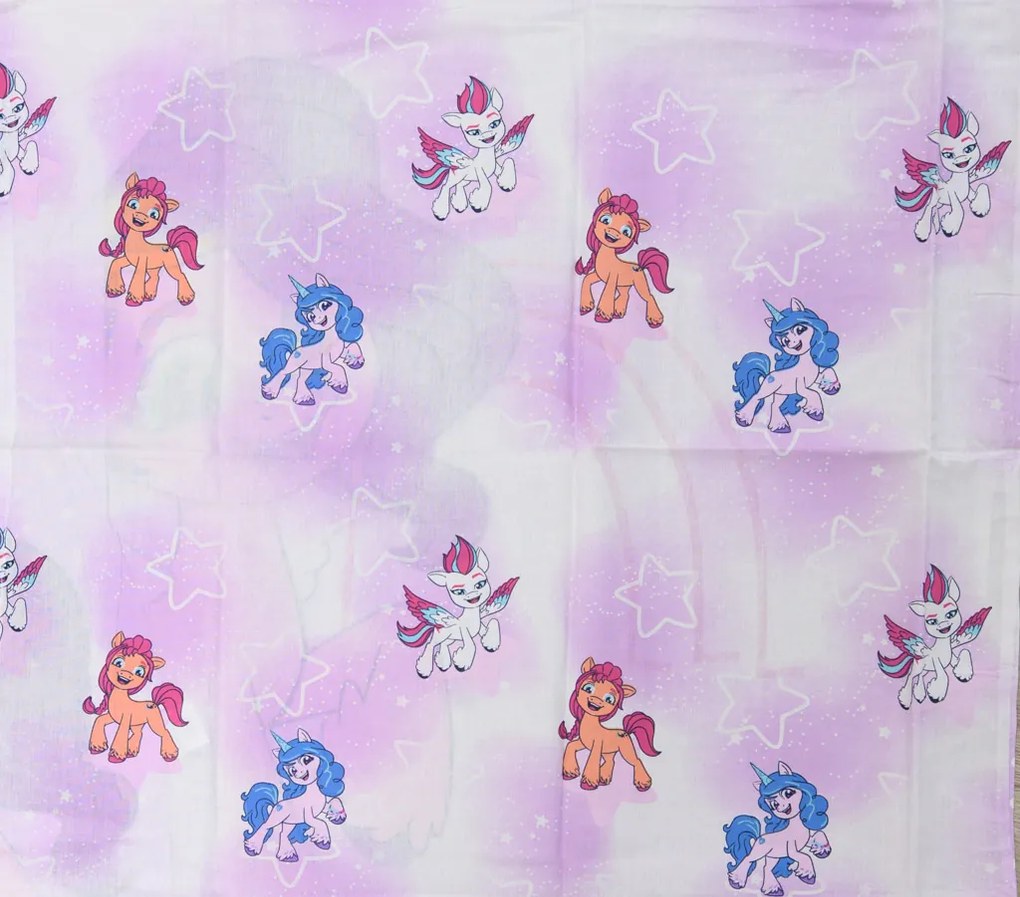 Lenjerie de pat din bumbac MY LITTLE PONY STARS alb pentru copii Dimensiune lenjerie de pat: 60 x 70 cm | 140 x 200 cm