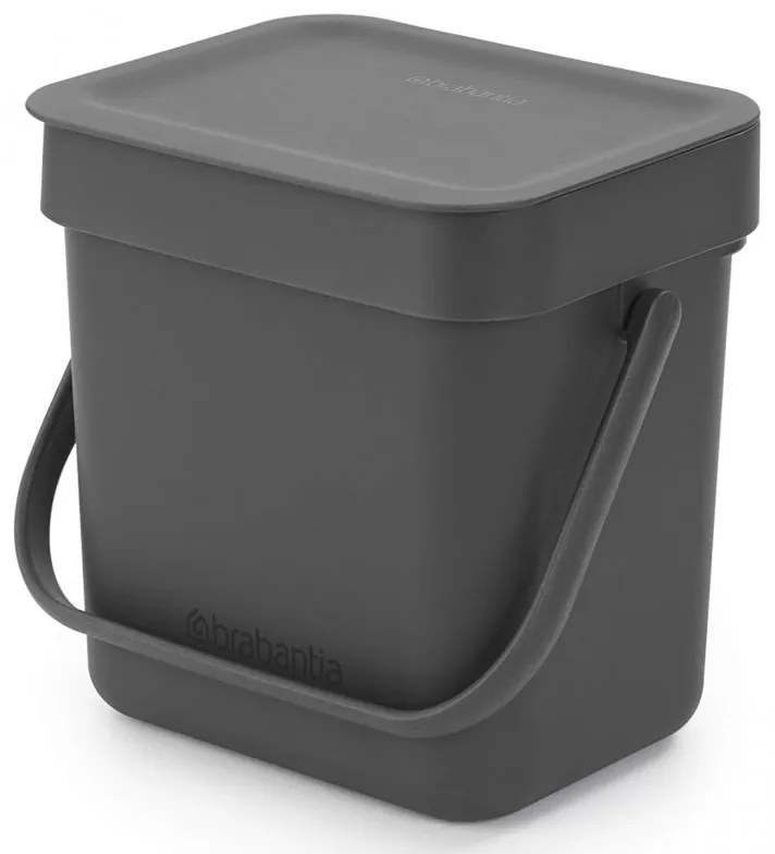 Cos de gunoi colectare selectiva Brabantia Sort&Go 1003230, 3 L, Maner, Gri închis