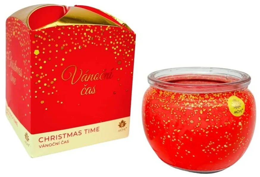Lumânare Arome în sticlă și cutie de flori,Crăciun, 90 g
