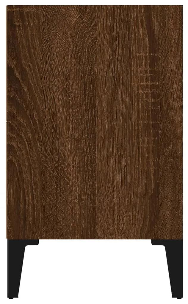 Noptiera cu picioare din metal, stejar maro, 40x30x50 cm 1, Stejar brun