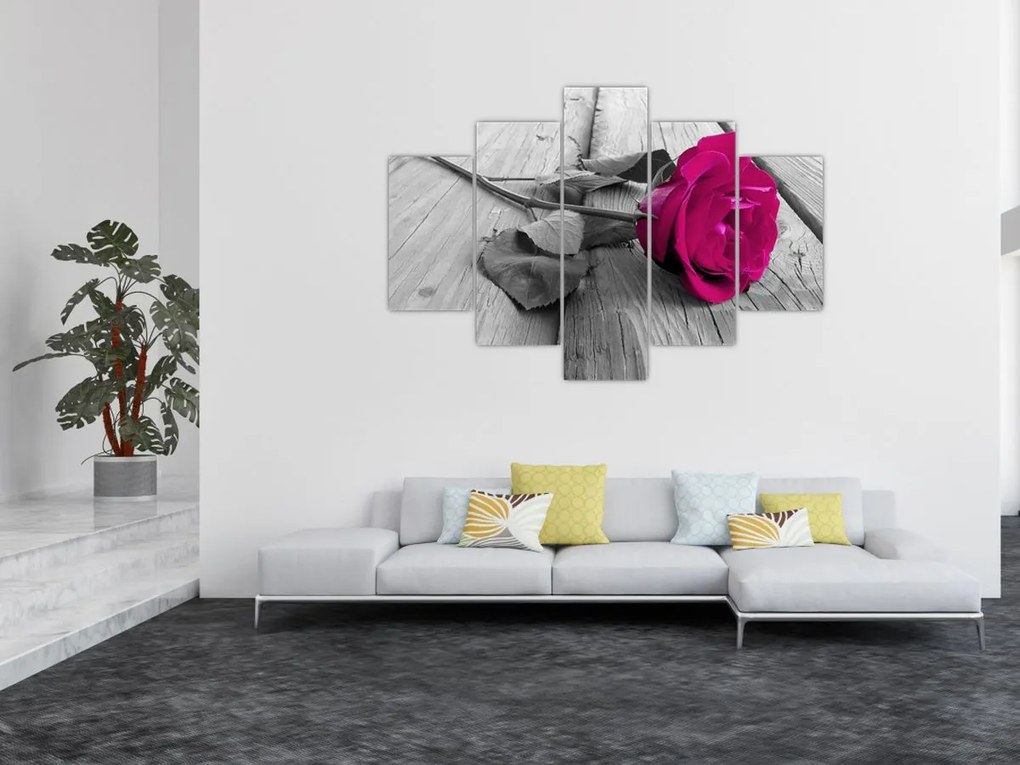 Tablou - Trandafir roz (150x105 cm)