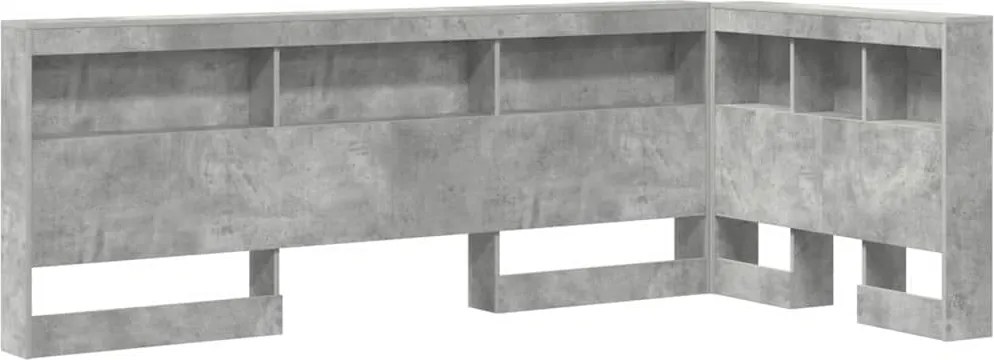 vidaXL Tăblie de depozitare cu raft Gri din beton 90 cm Lemn compozit