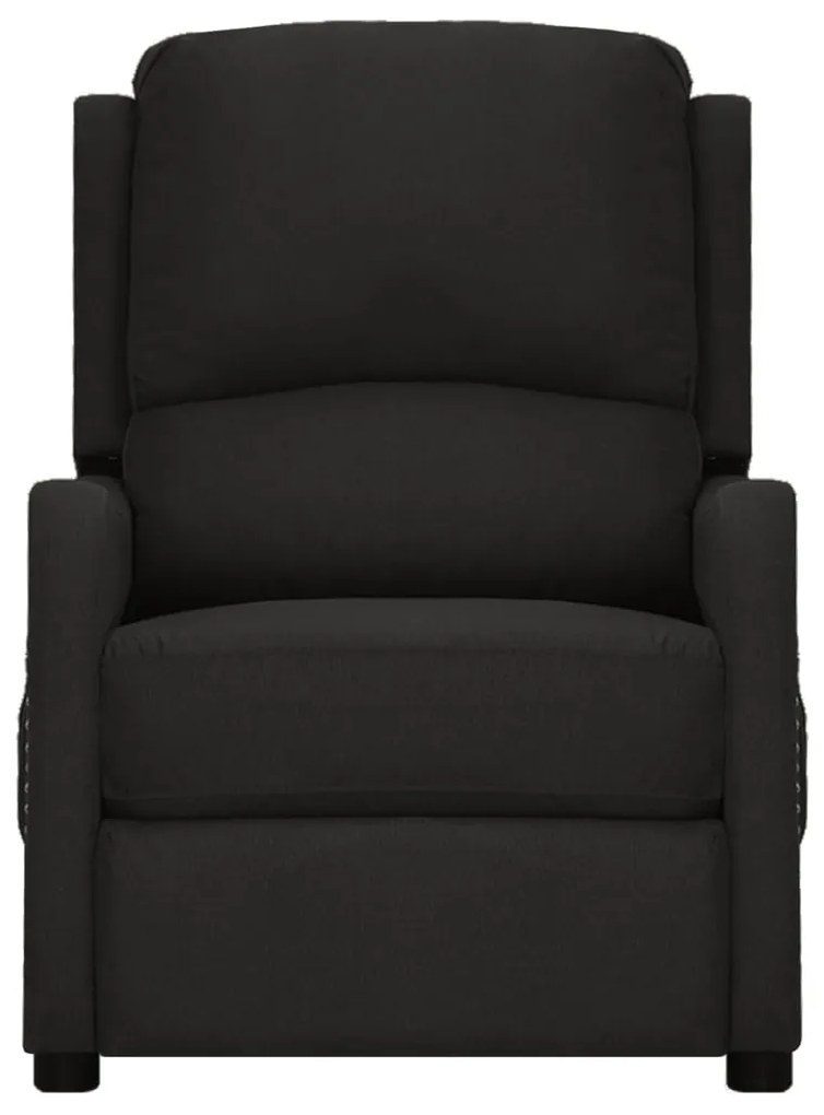 339022 vidaXL Fotoliu rabatabil, negru, material textil