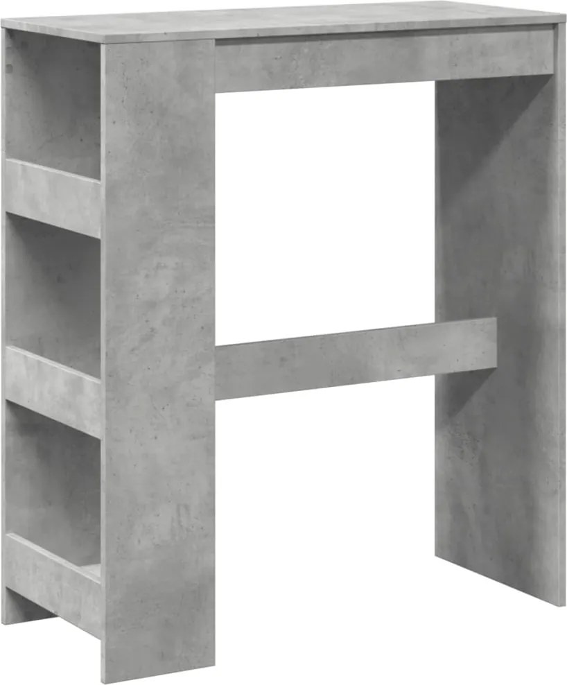 vidaXL Masă de bar cu rafturi gri beton 90x40x103,5 cm lemn prelucrat