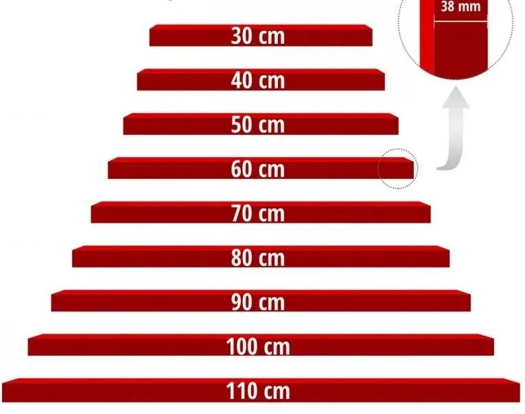 Raft de perete STILISTA Volato, 110 cm, lemn deschisă