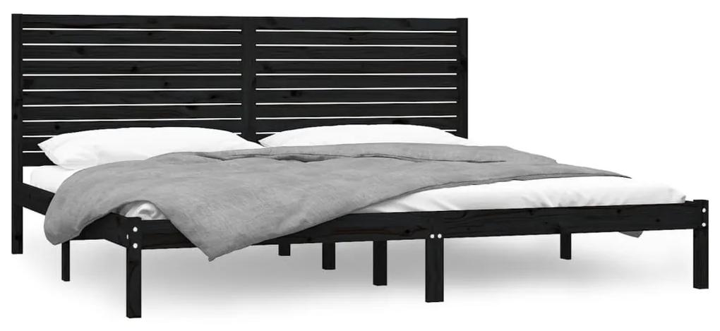 3104627 vidaXL Cadru de pat Super King, negru, 180x200 cm, lemn masiv