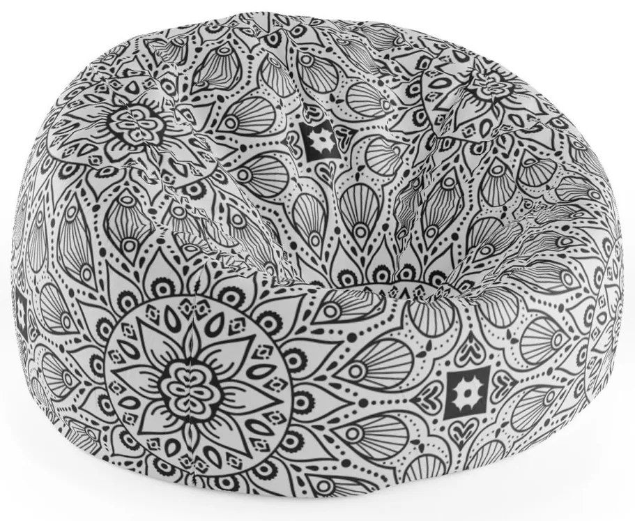 Sac de șezut Cocoon mehendi alb, negru / alb