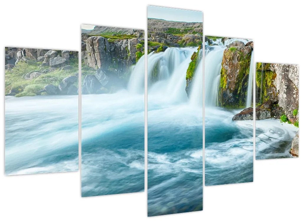 Tablou - Stânci și cascade (150x105 cm)