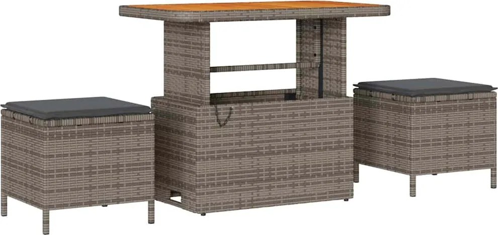 vidaXL Set de canapele pentru grădină cu pernă 9 pcs Gri