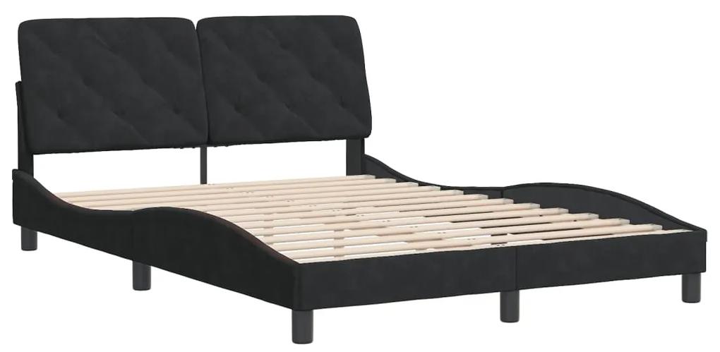 3207919 vidaXL Cadru de pat cu tăblie, negru, 140x190 cm, catifea