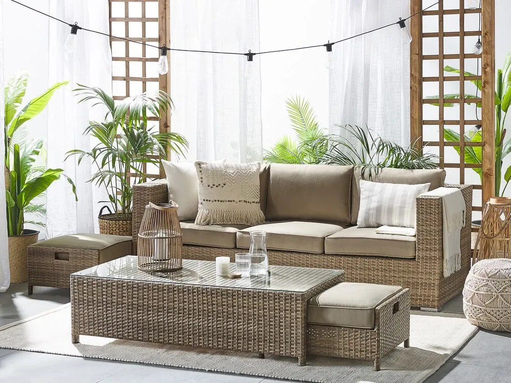Set pentru grădină BELLEN (maro) (pentru 3 persoane). 1022983