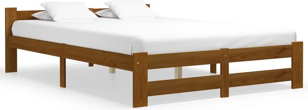 vidaXL Cadru de pat, maro miere, 120 x 200 cm, lemn masiv de pin