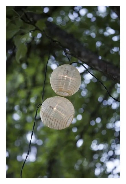 Șirag luminos solar LED în formă de lampion Star Trading Festival, 10 becuri, lungime 2,7 m
