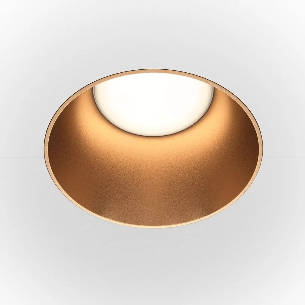 Spot incastrabil design tehnic Share alb, auriu mat 7,5cm