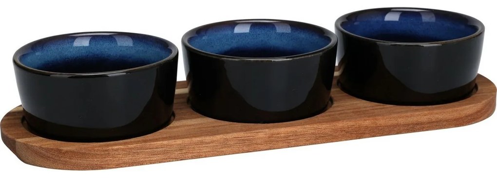 Set de servire EH Torrente, 4 piese, albastru, 29x 10 cm