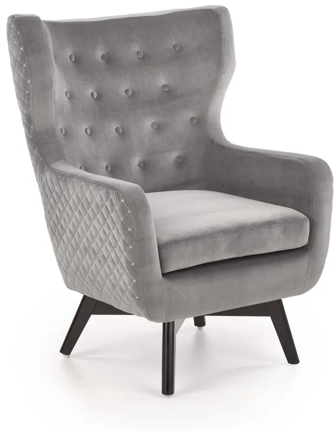 Fotoliu tapitat Marvel Velvet gri – H103 cm