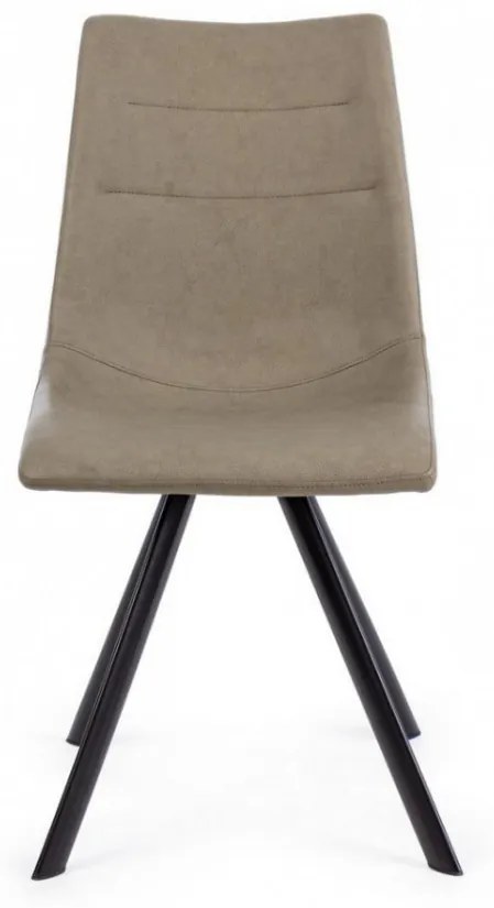 Scaun dining taupe din piele ecologica si metal, Alva Bizzotto