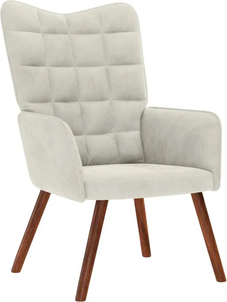 vidaXL Scaun de relaxare, crem, catifea