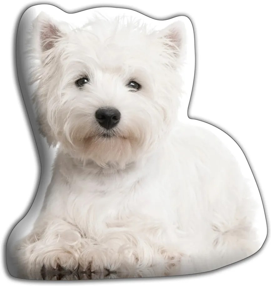 Pernă cu imprimeu Adorable Cushions Terrier alb
