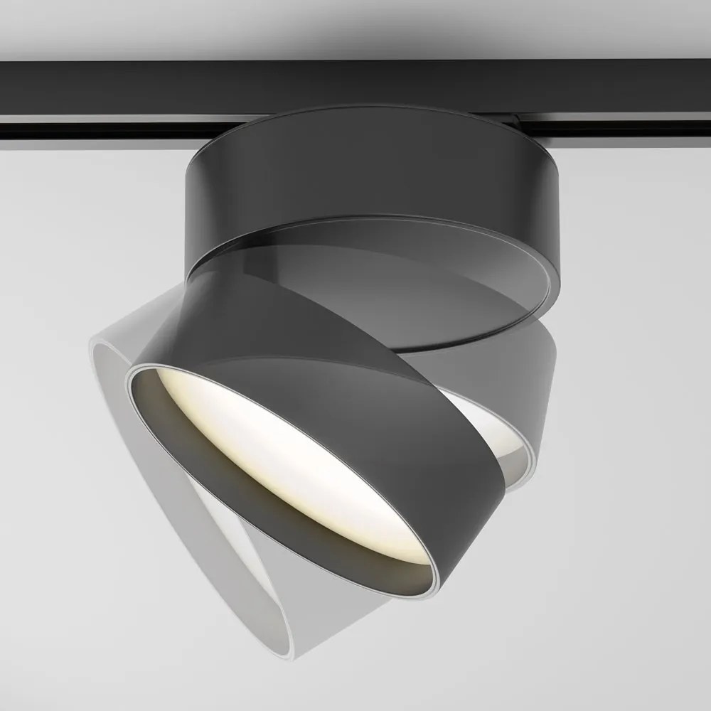 Spot LED, accesoriu pentru sinele monofazate Unity, ONDA 3000K negru