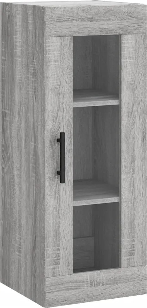 vidaXL Dulap montat pe perete, gri sonoma, 34,5x34x90 cm