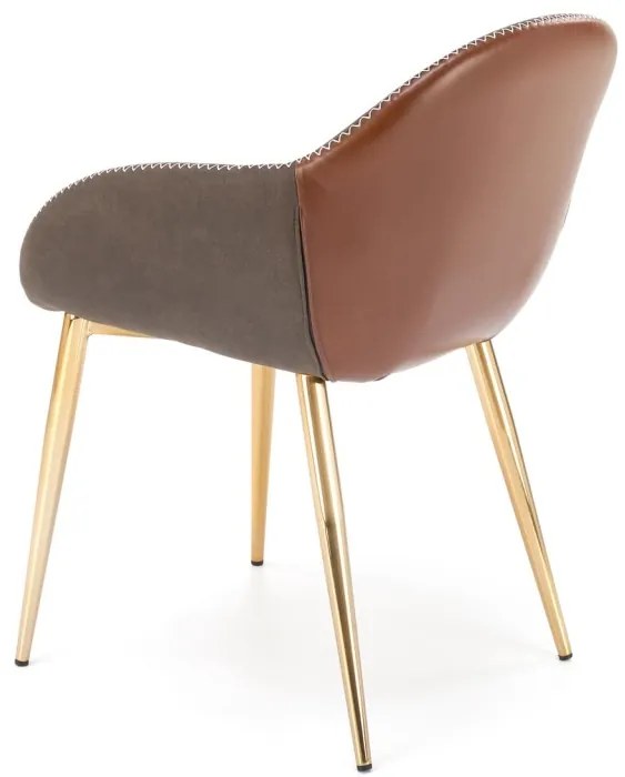 Scaun K304 piele ecologica gri maro