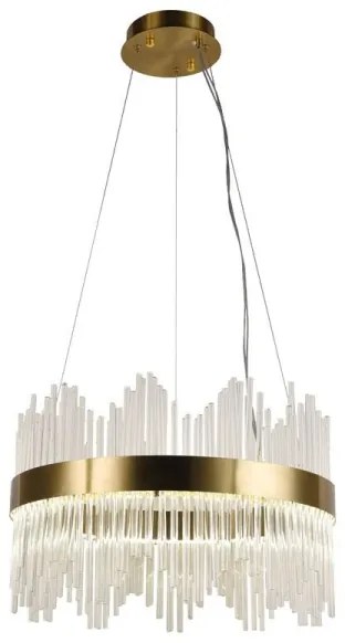 Lustră LED dimabilă pe cablu LED/70W/230V 3000-6500K auriu + telecomandă