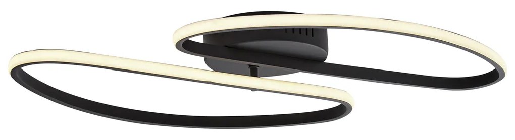 Plafonieră de design negru mat 65 cm cu 2 lumini, cu dimmer în 3 trepte - Pepe