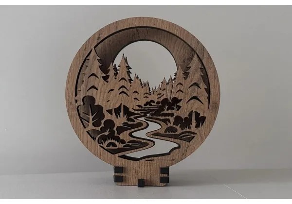 Li-Go 23580/DUB2 - Decorațiune de masă LED reglabilă LED/12W/230V 20x22 cm stejar/lucios