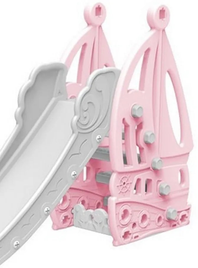 Tobogan Pentru Copii NOVOKIDS™ Nala Castle , Pentru Interior si Exterior, 185 centimetri panta alunecare, Maxim 40 Kg, Model Castel , Roz
