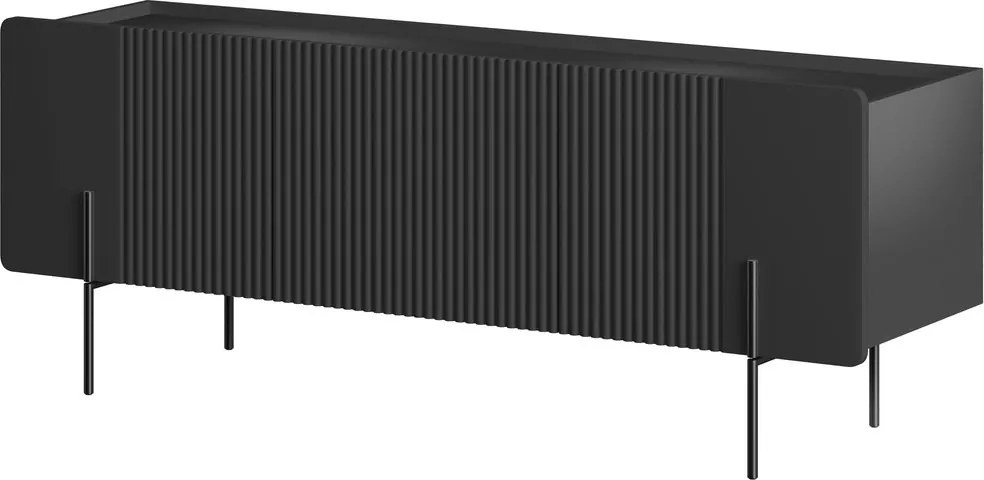 Dulap TV Malmi 150 cm - negru mat / picioare negre