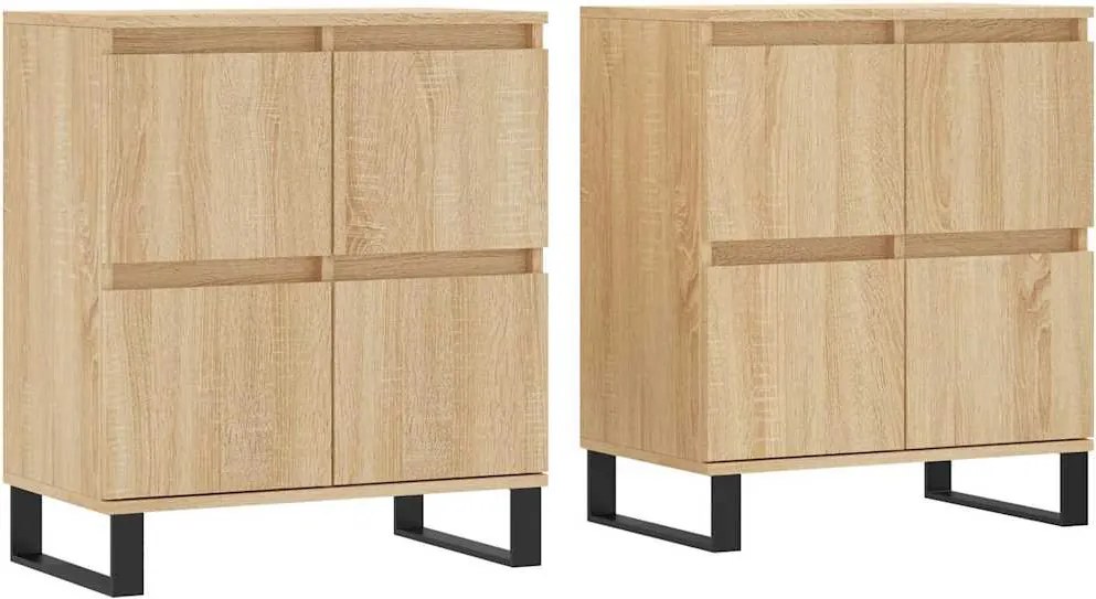 vidaXL Servante, 2 piese, stejar sonoma, lemn prelucrat