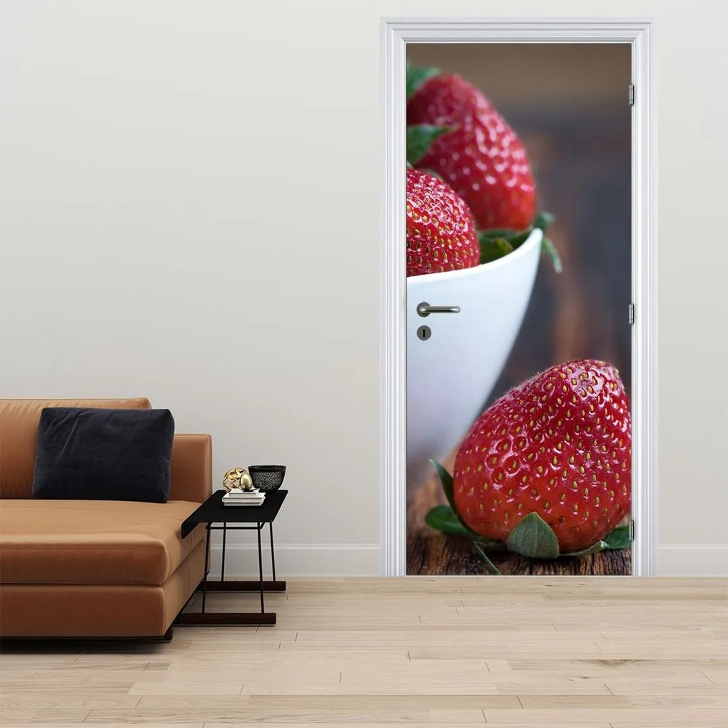 Fototapet pentru ușă - Căpșuni (95x205cm)