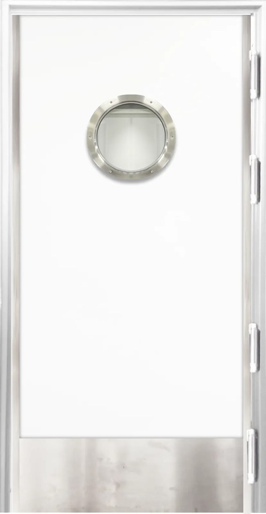 Usa restaurant bucatarie cu geam hublou - dublu batanta la 180 950x2085, Alb, Laminat HPL