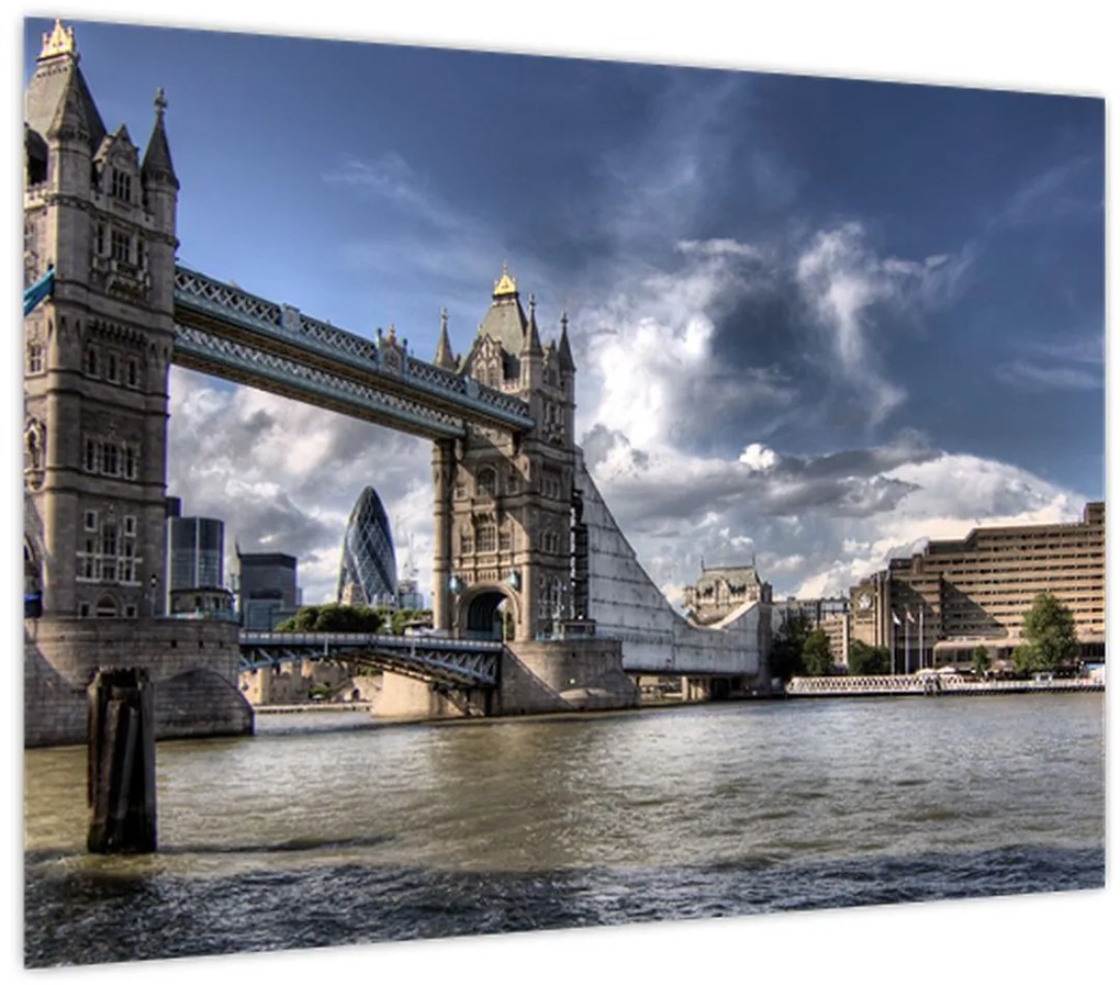 Tablou pe sticlă - Tower Bridge din Londra (70x50 cm)
