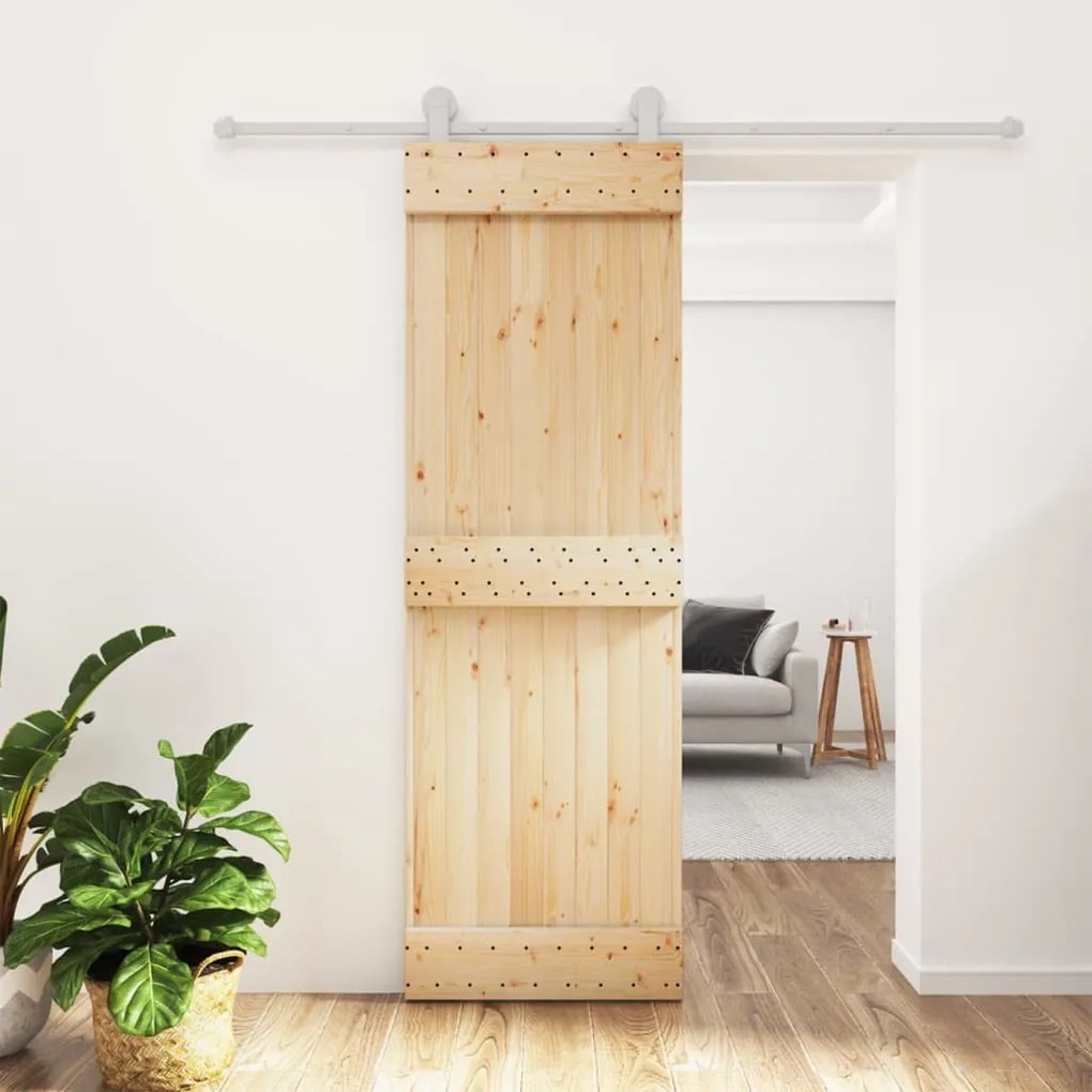 vidaXL Ușă glisantă cu set de feronerie 70x210 cm, lemn masiv de pin