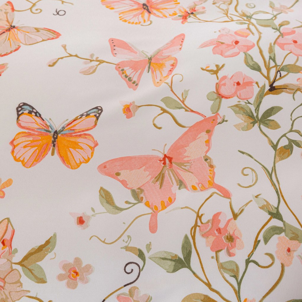 Lenjerie de pat din microfibra ORANGE BUTTERFLY albă Dimensiune lenjerie de pat: 2 buc 70 x 80 cm | 160 x 200 cm