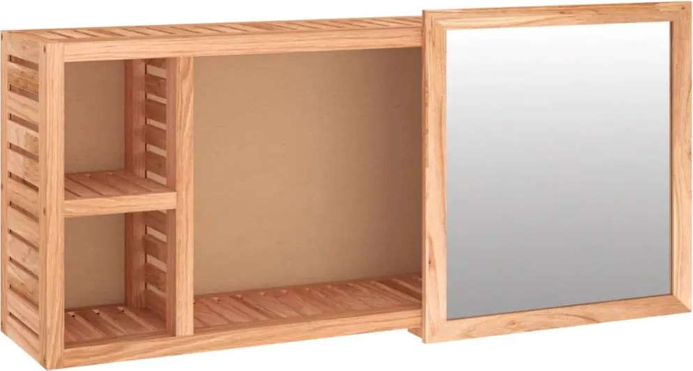 vidaXL Dulap cu oglindă, 80x17x34 cm, lemn masiv de nuc