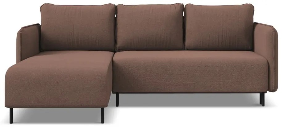 Colțar roz extensibil/cu spațiu de depozitare (cu colț pe partea stângă) Luana – Makamii