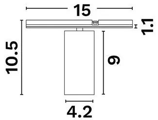 Modul, Spot negru LED pentru Sina magnetica MADOC 8W