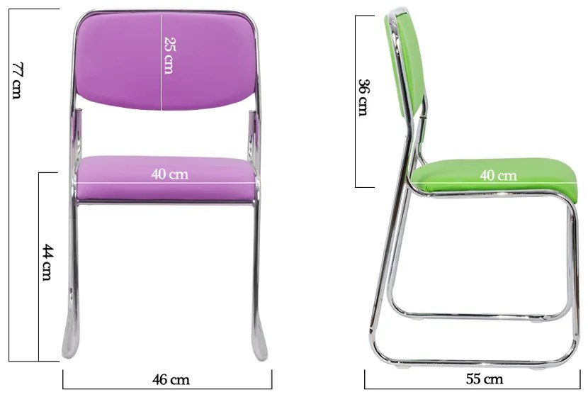 Scaun de așteptare HRC 604 negru din piele ecologică suprapozabil