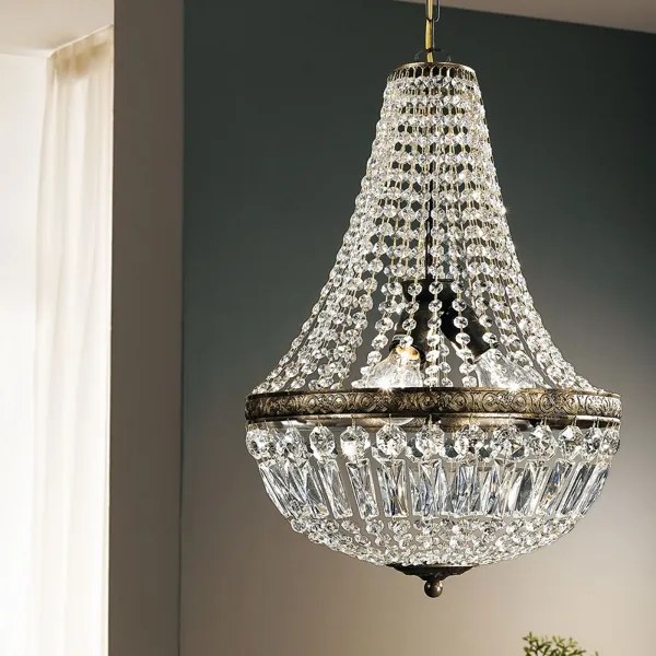 Lustră de cristal pe lanț Orion HL 6-1497/3 ARILA 3xE27/60W/230V maro/patină