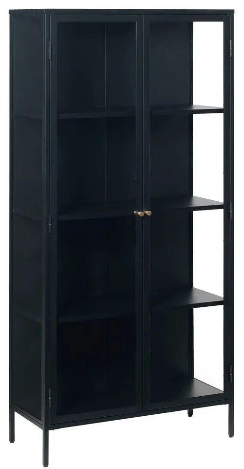 Vitrină neagră din metal 90x190 cm Carmel – Unique Furniture
