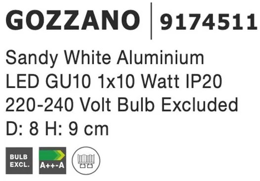Spot aplicat directionabil GOZZANO alb NVL-9174511