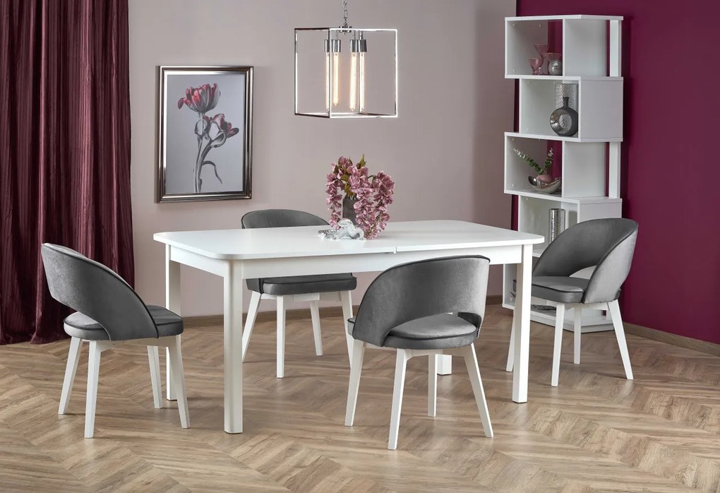 Masa extensibila Florian L160-228 cm alb/alb